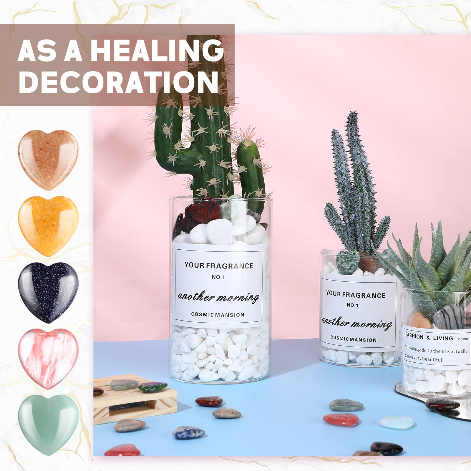 Nuenen pierres cœur décor pour maison et bureau élégant.