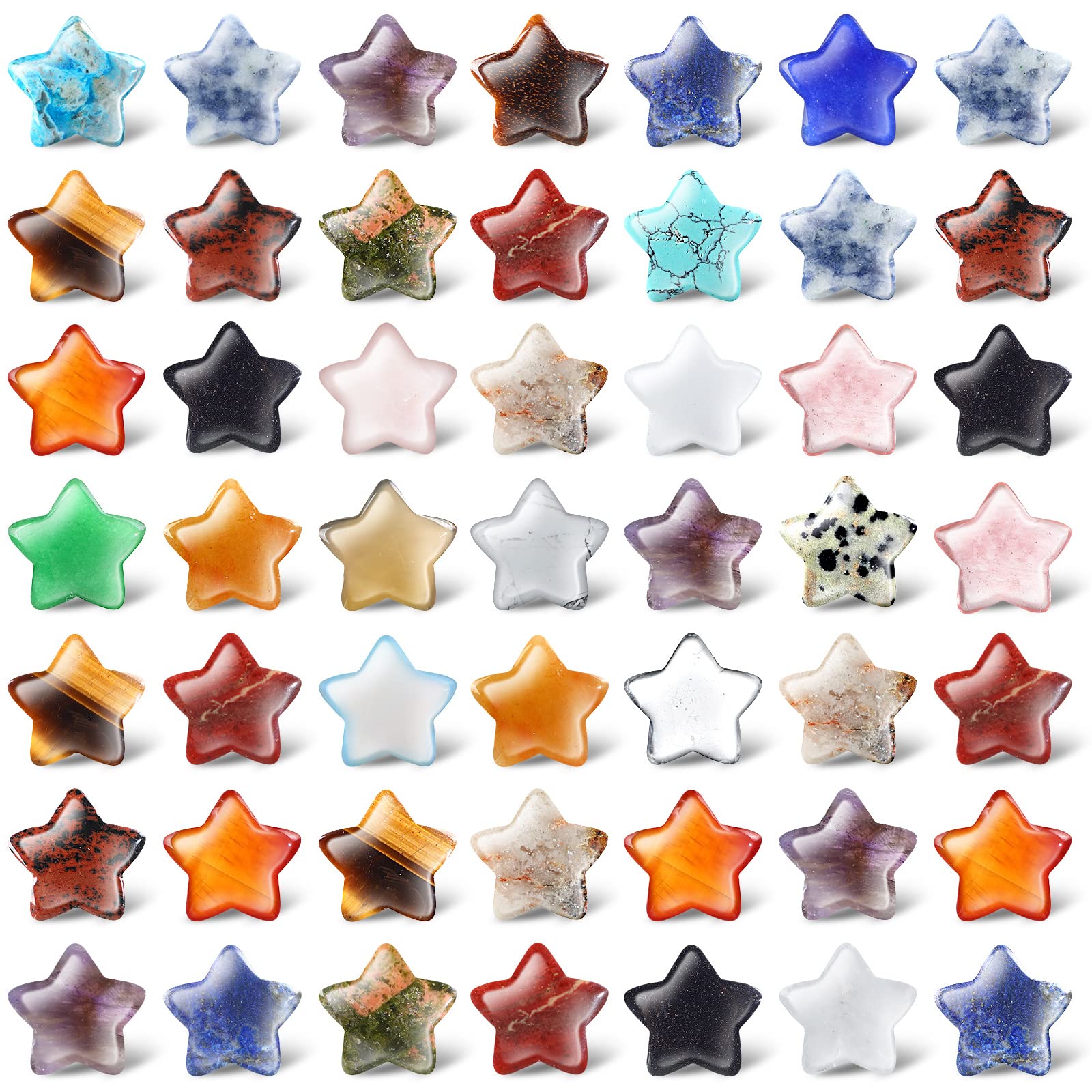 Nuenen étoiles cristaux – 50 pièces, parfaits pour la décoration et la méditation.