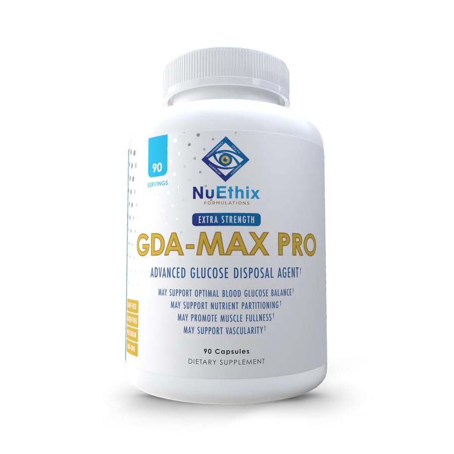 NuEthix GDA-MAX PRO: bouteille de capsules affichant le métabolisme et le bien-être potentiel
