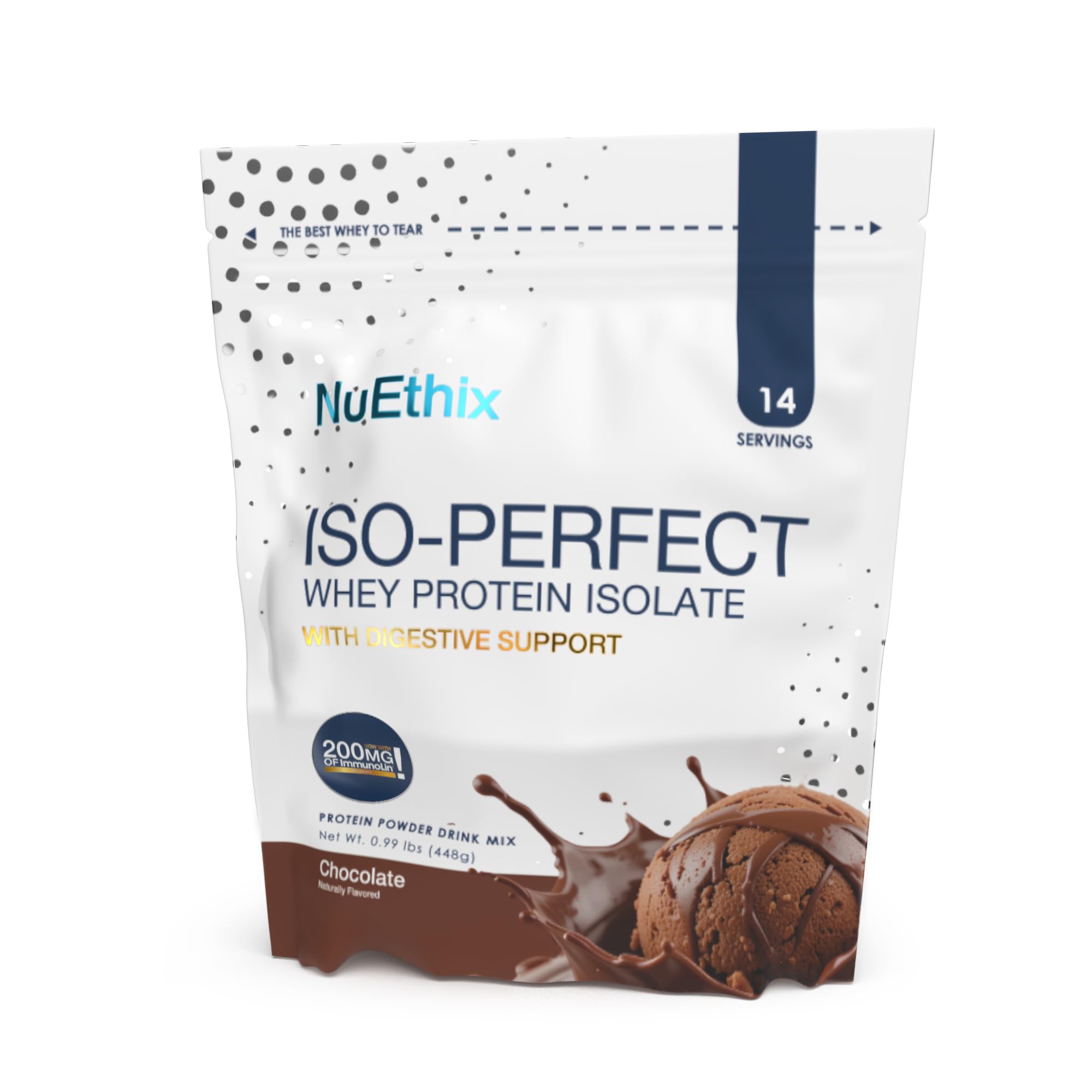 NuEthix ISO-Perfect Digestif Chocolat Bouteille, mélange facile après l’entraînement