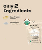 NUFYX Protéine végétale, ingrédients pois cultivés aux États‑Unis.