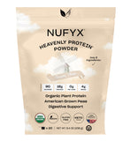 NUFYX Poudre Protéinée Céleste dans sa boîte, prêt pour un petit-déjeuner rapide.
