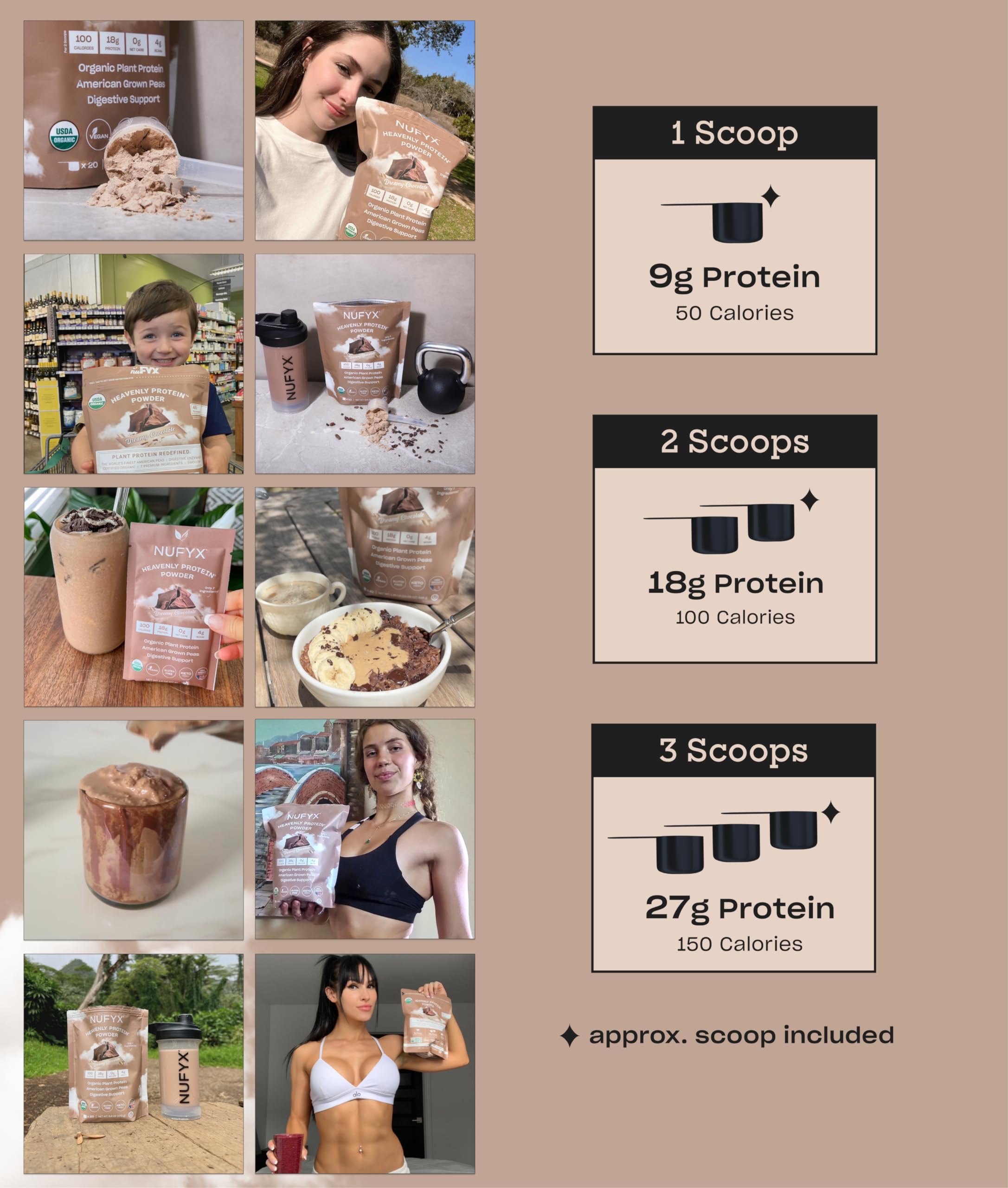 NUFYX Protéine Céleste: sachet de 20 portions pour une nutrition légère.