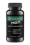 Nugenix homme: bouteille et tablettes, soutien potentiel à l'énergie.