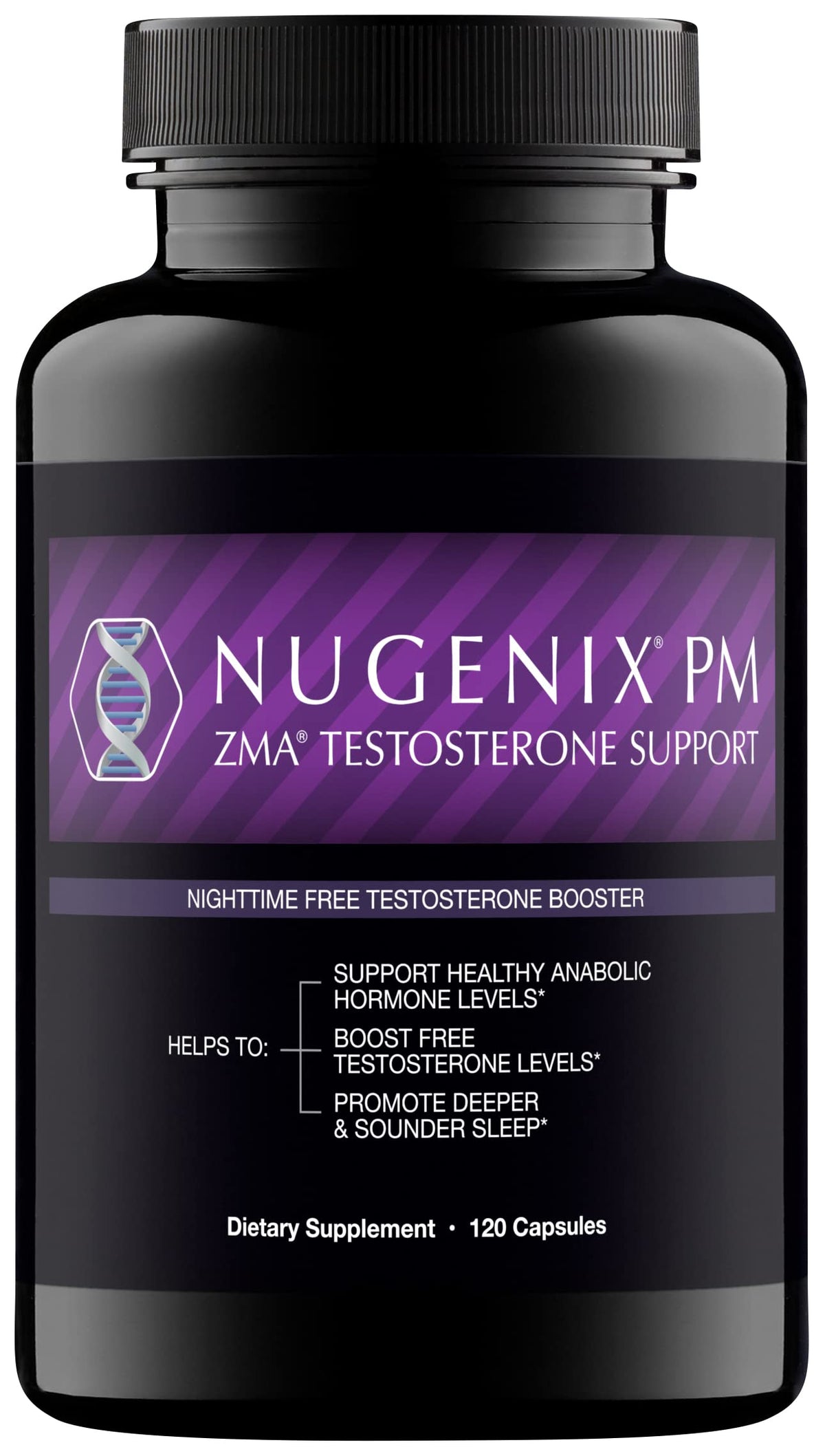 Nugenix PM ZMA, bouteille-sommeil prête pour un repos potentiellement réparateur.