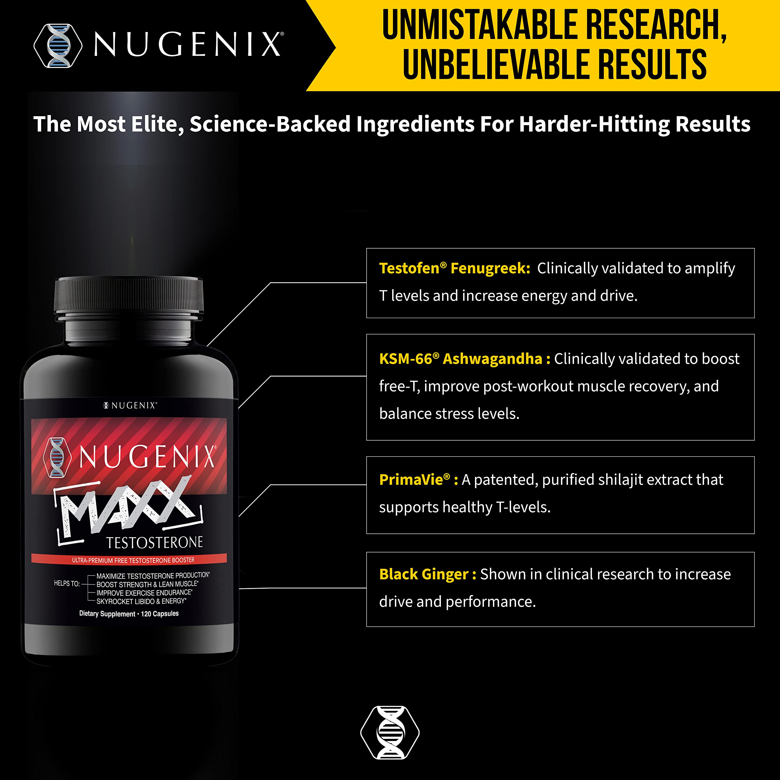 Nugenix Total-T Maxx, emballage clair, facilité de rangement.