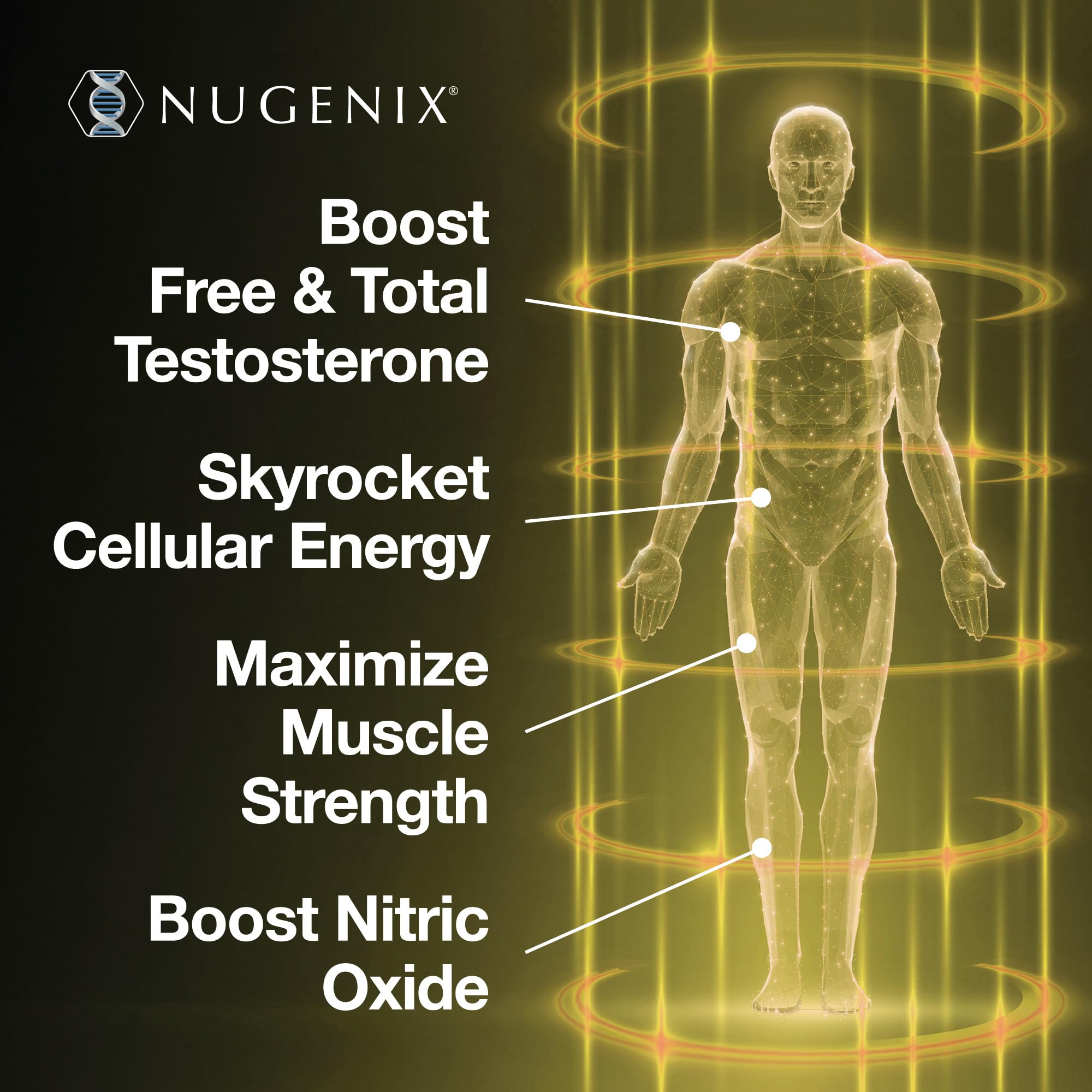 Nugenix Total-T2 — ingrédients clés comme Tesnor et ElevATP pour l’énergie et la performance.