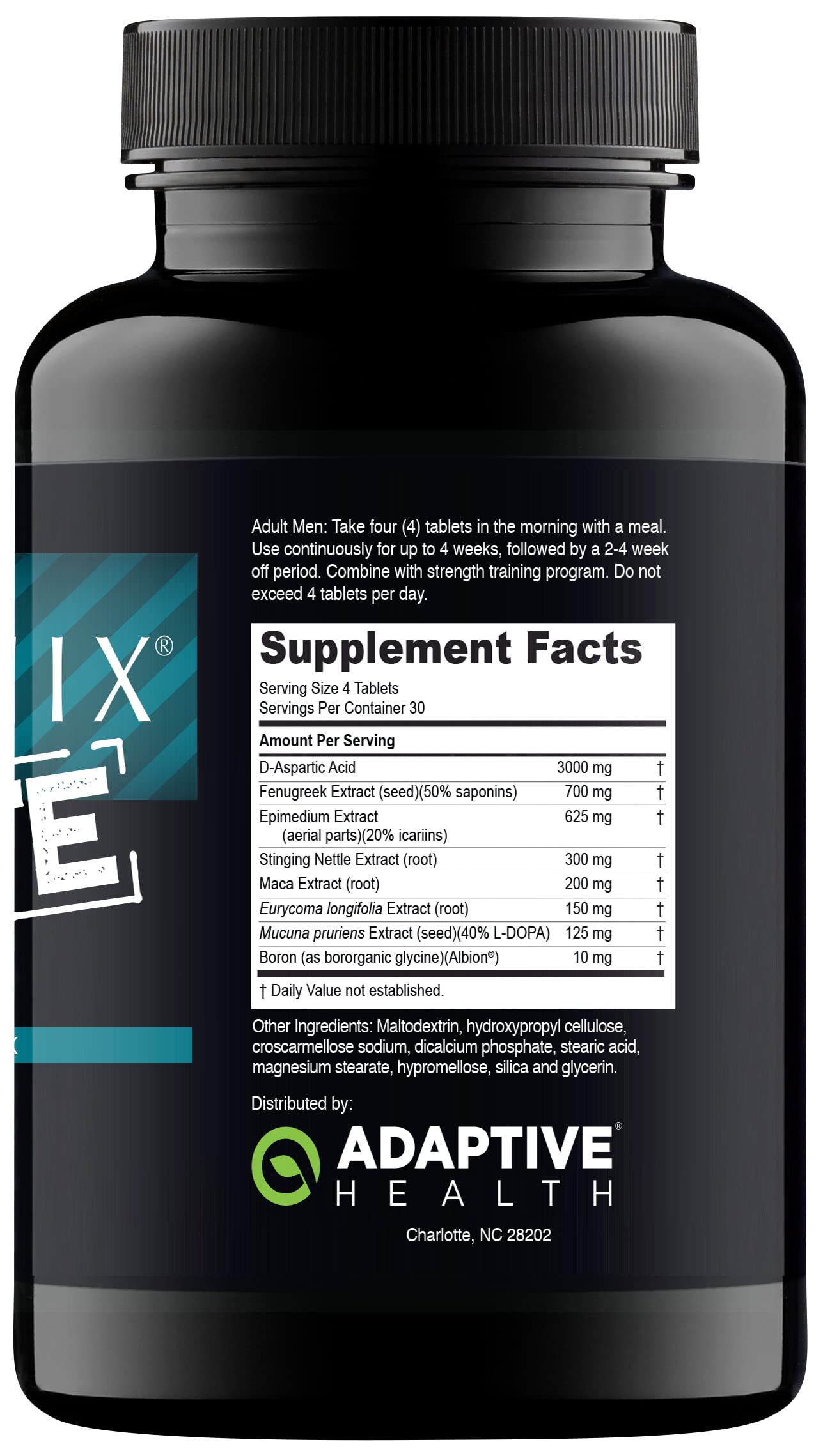 Nugenix Ultimate — vue arrière, informations complètes et sécurité du produit.