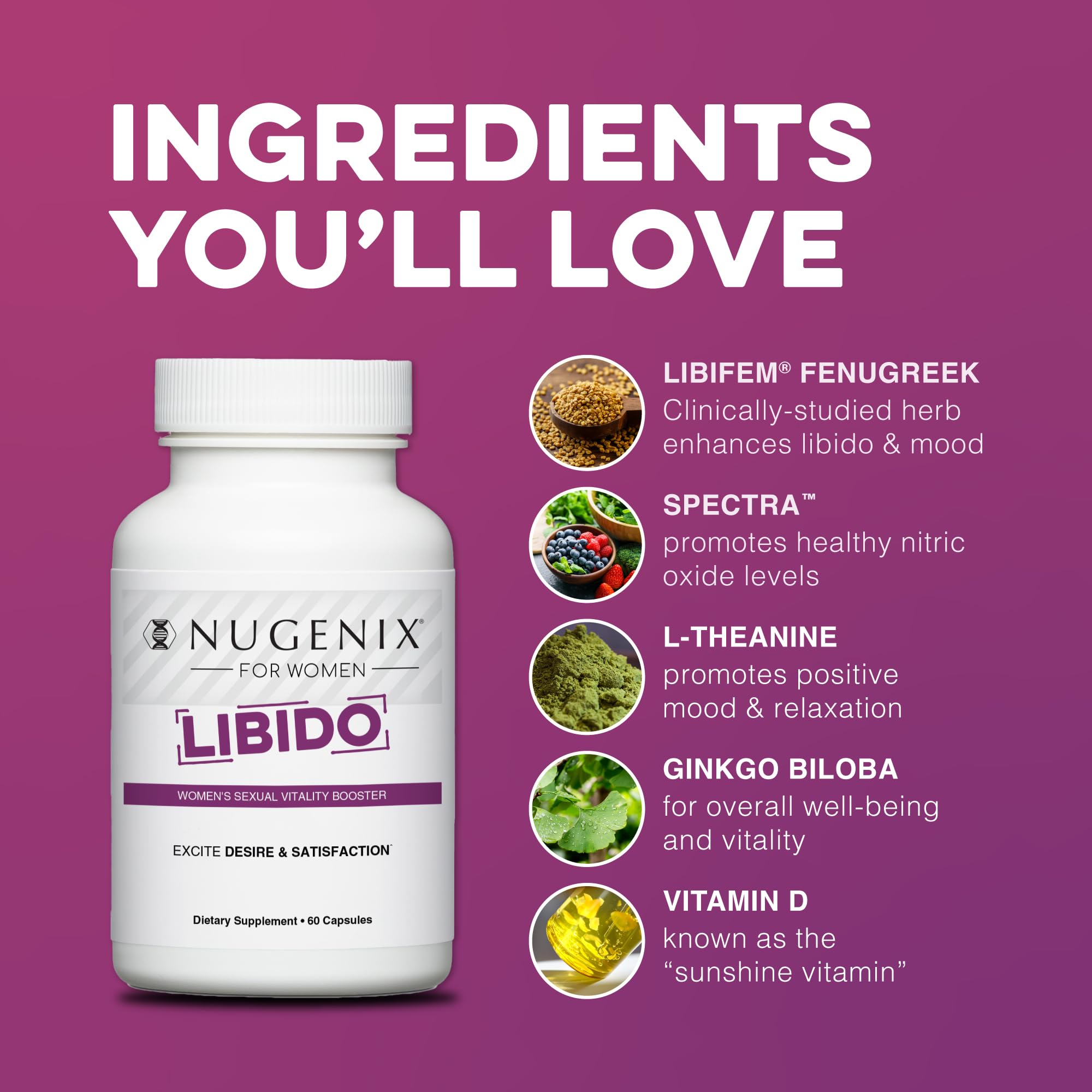 Nugenix Women Libido — tableau dosage facilitant le dosage quotidien.