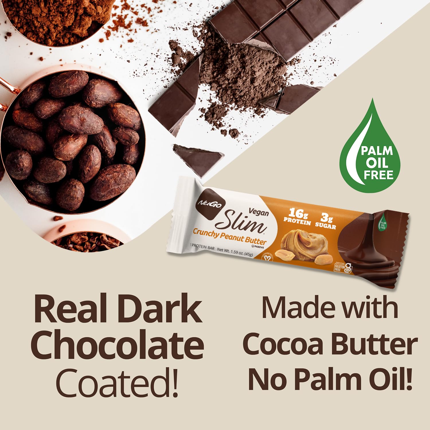 NuGo Slim Barre sans gluten et vegan à la noix de coco croquante.