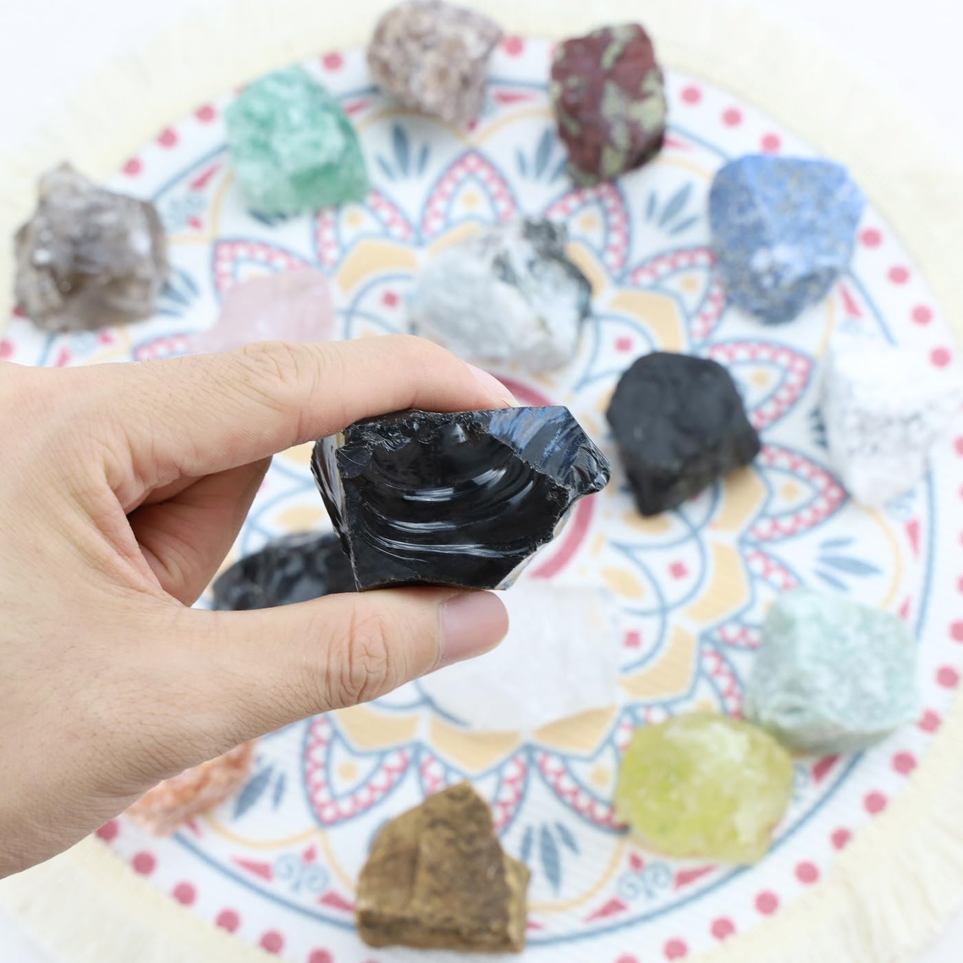 NUKAYAI obsidienne noire brute, cadeau naturel et unique pour amis et famille.