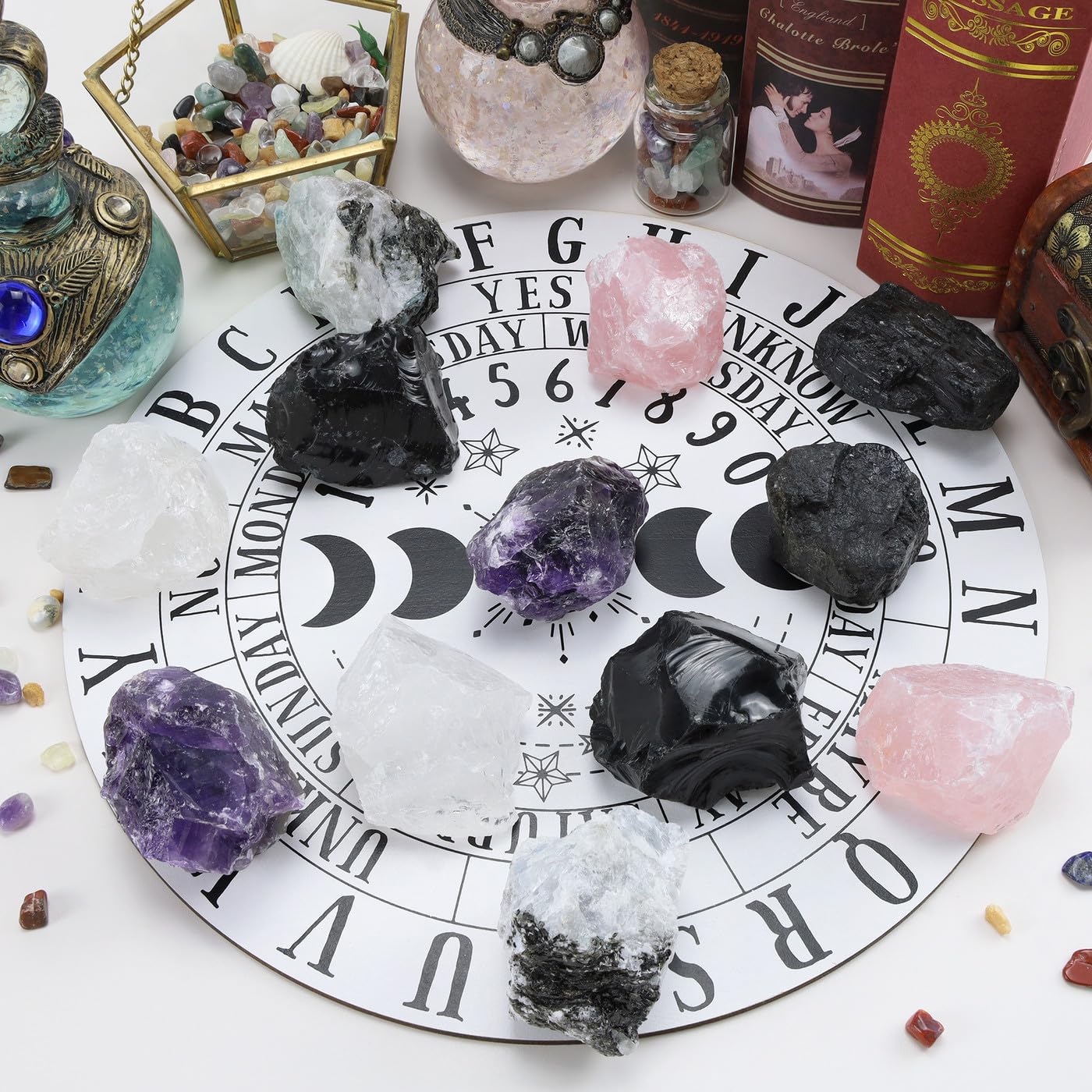 NUKAYAI obsidienne noire brute, utile pour méditation et séance de yoga.