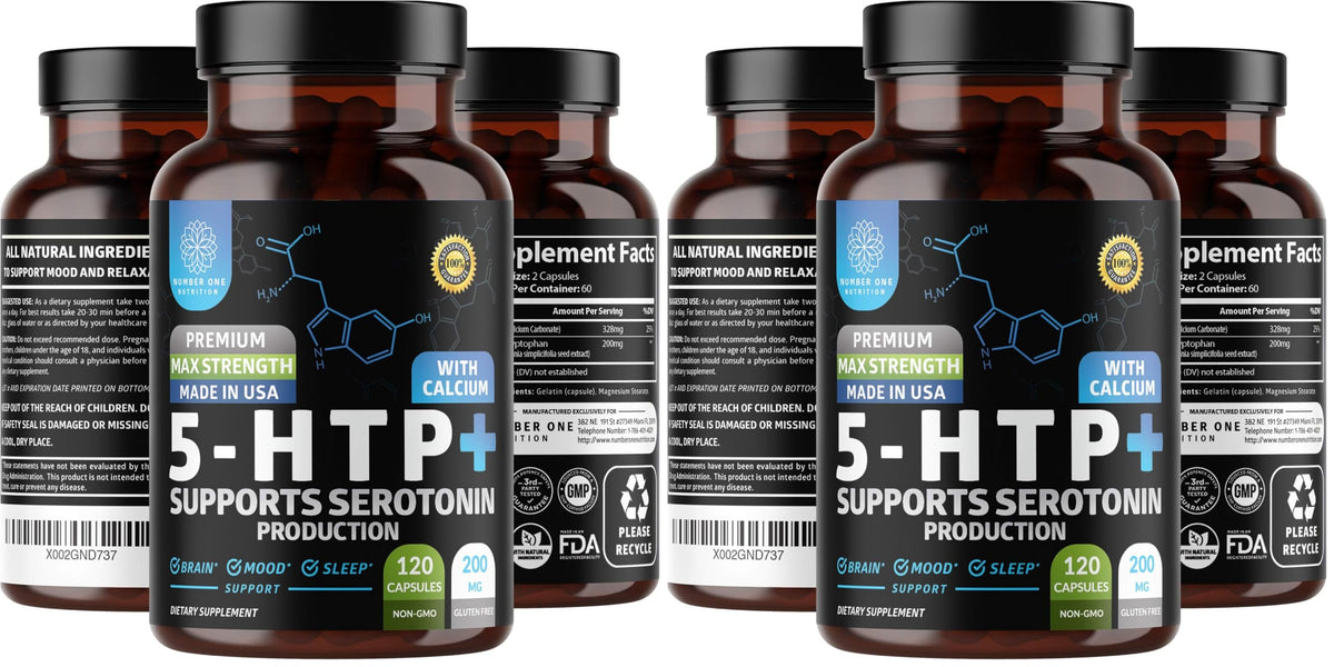 N1N Premium 5-HTP bouteille, soutien possible au calme.
