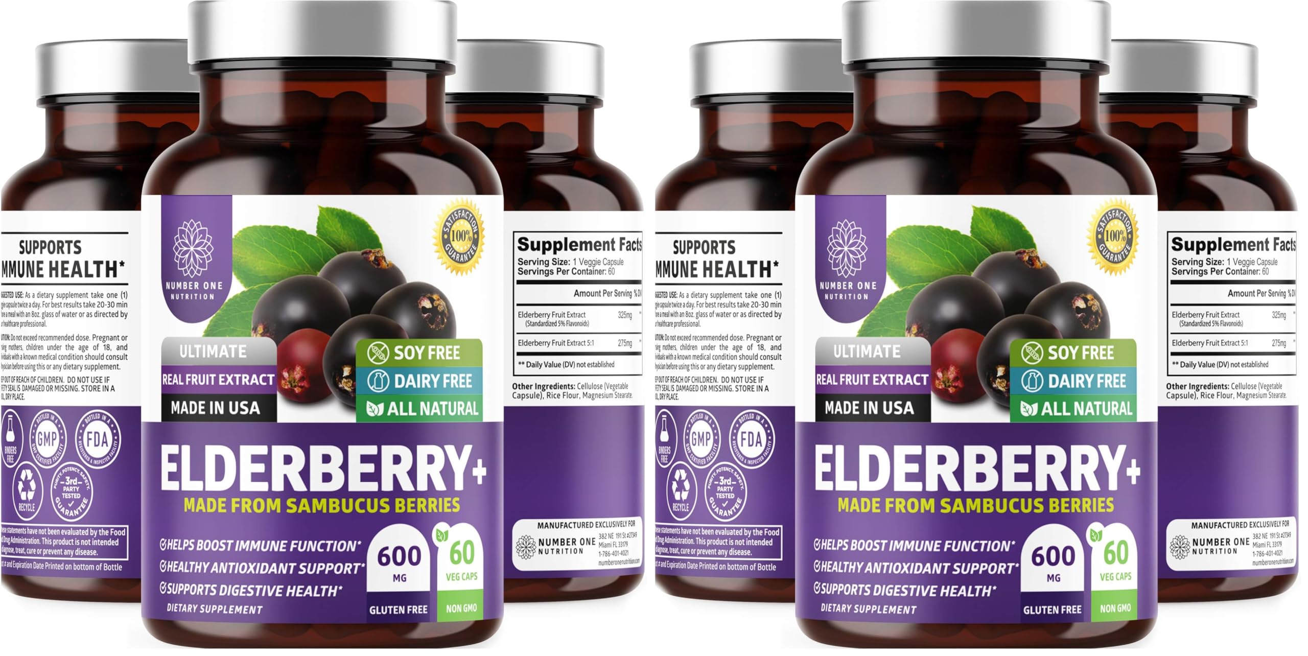Capsules N1N Premium de sureau noir en bouteille, soutien immunitaire potentiel au quotidien.