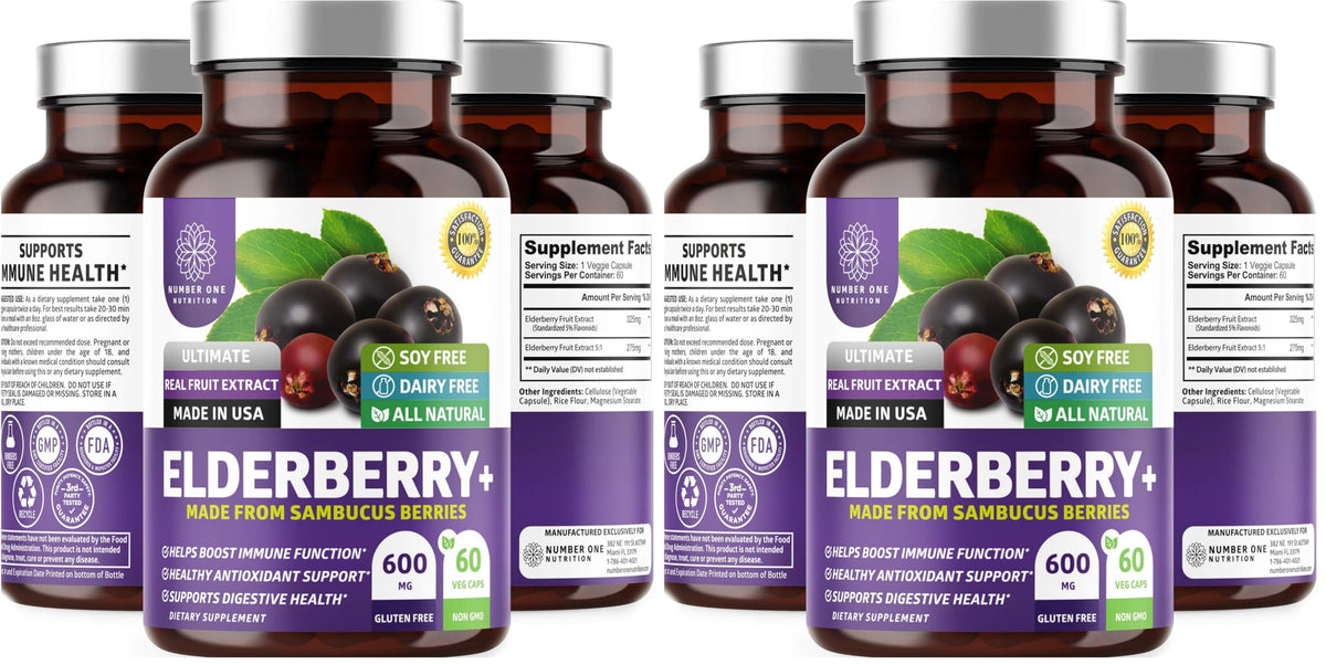 Capsules N1N Premium de sureau noir en bouteille, soutien immunitaire potentiel au quotidien.