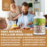 Capsules N1N Psyllium avec verre d'eau pour l'hydratation quotidienne