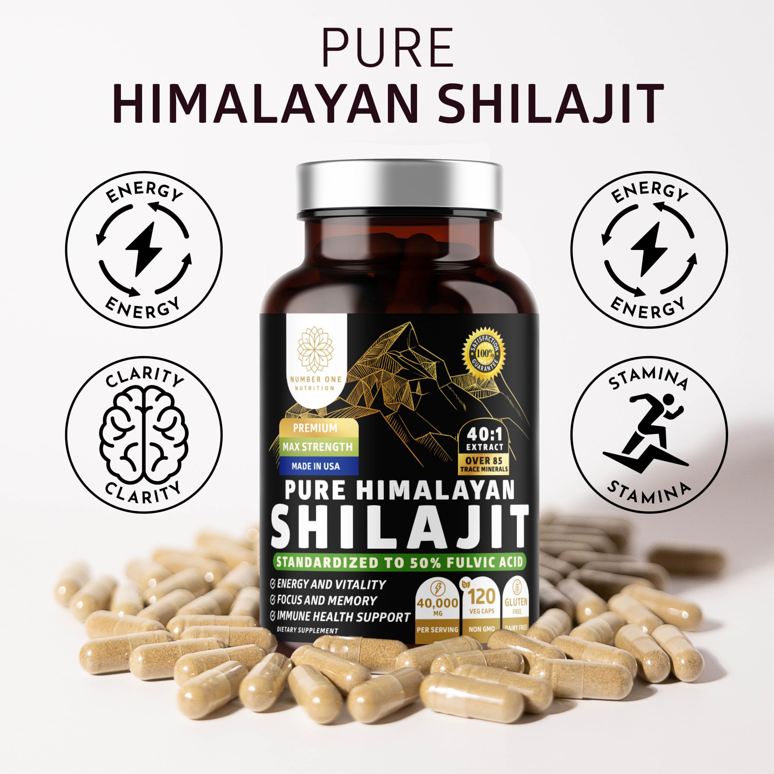 Shilajit Number One Nutrition, doseur pratique, utilisation simple et dose recommandée.