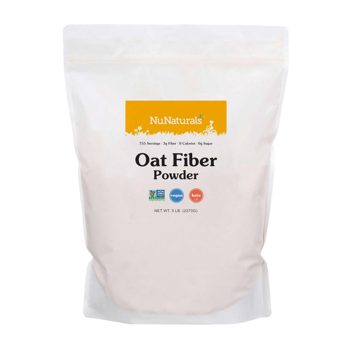 Nunaturals Poudre Fibre Avoine – emballage pratique pour démarrer votre apport en fibres