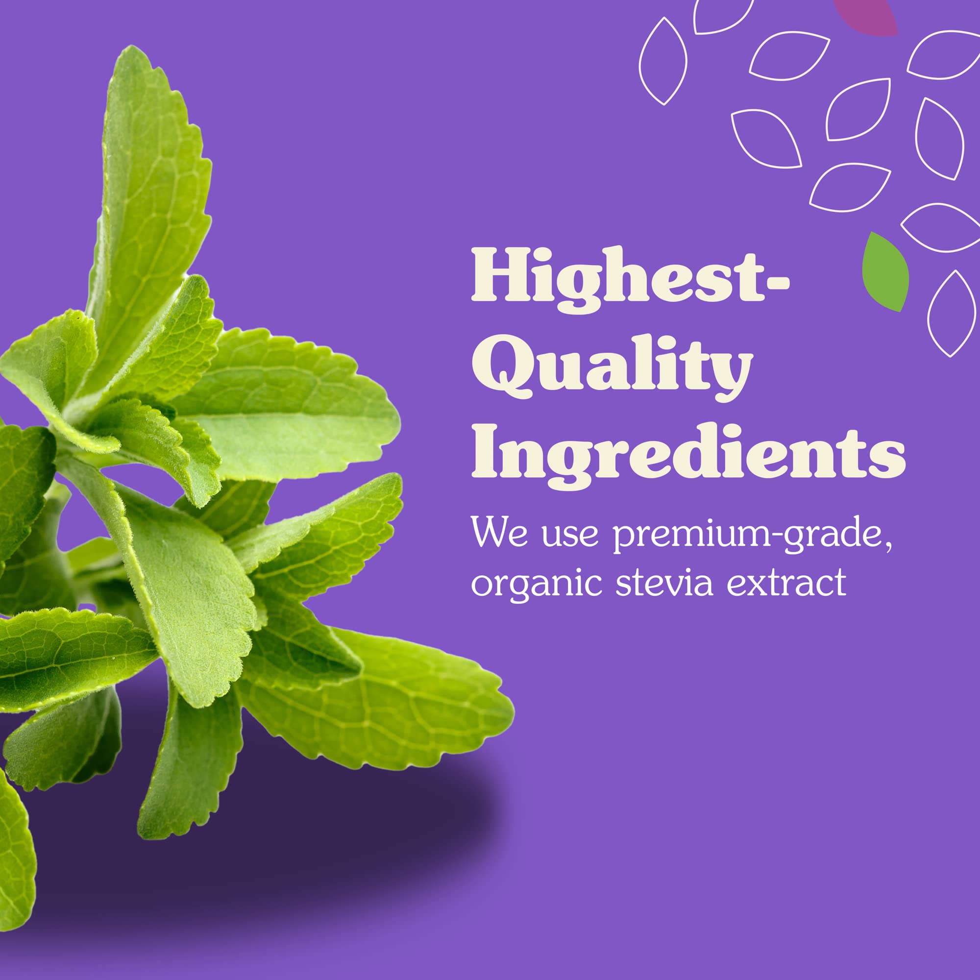 Stevia Nunaturals Blanche – dissolution rapide dans boissons chaudes et froides.