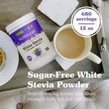 Poudre Stevia Nunaturals Blanche – mesure facile pour café.