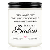 Bougie Nuowagify avec message d’encouragement après chirurgie pour réconfort.