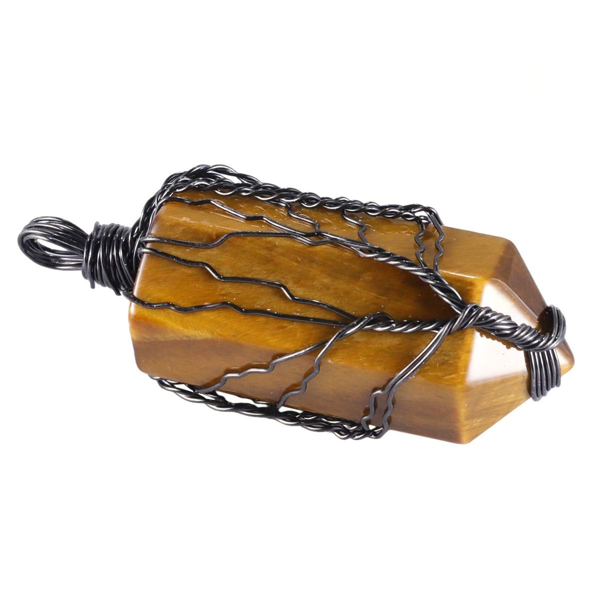Détail du fil cuivre en forme d’arbre sur le pendentif Nupuyai, symbole de sagesse
