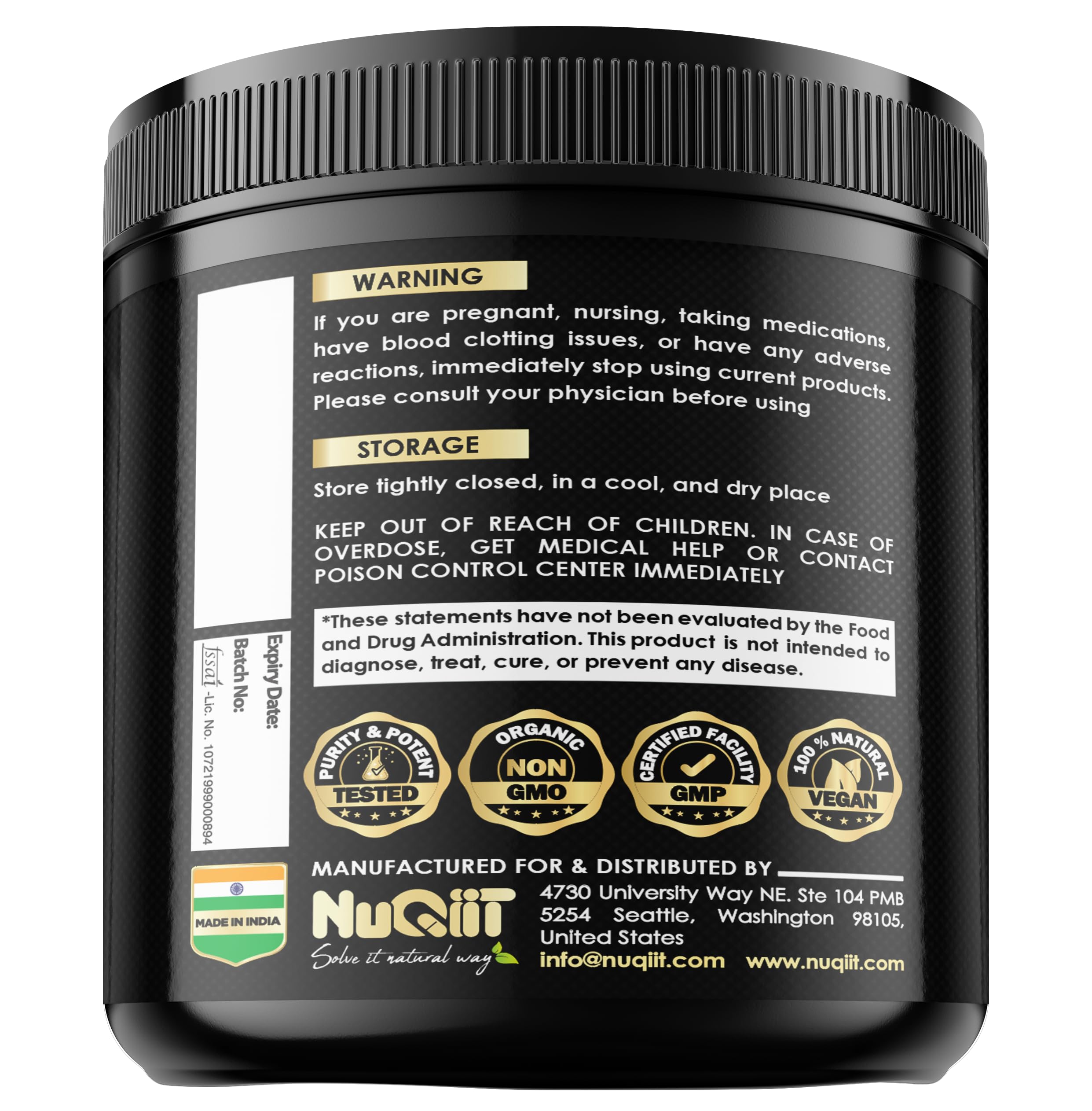 NUQIIT Berberine thé vert extrait, capsules faciles à avaler.