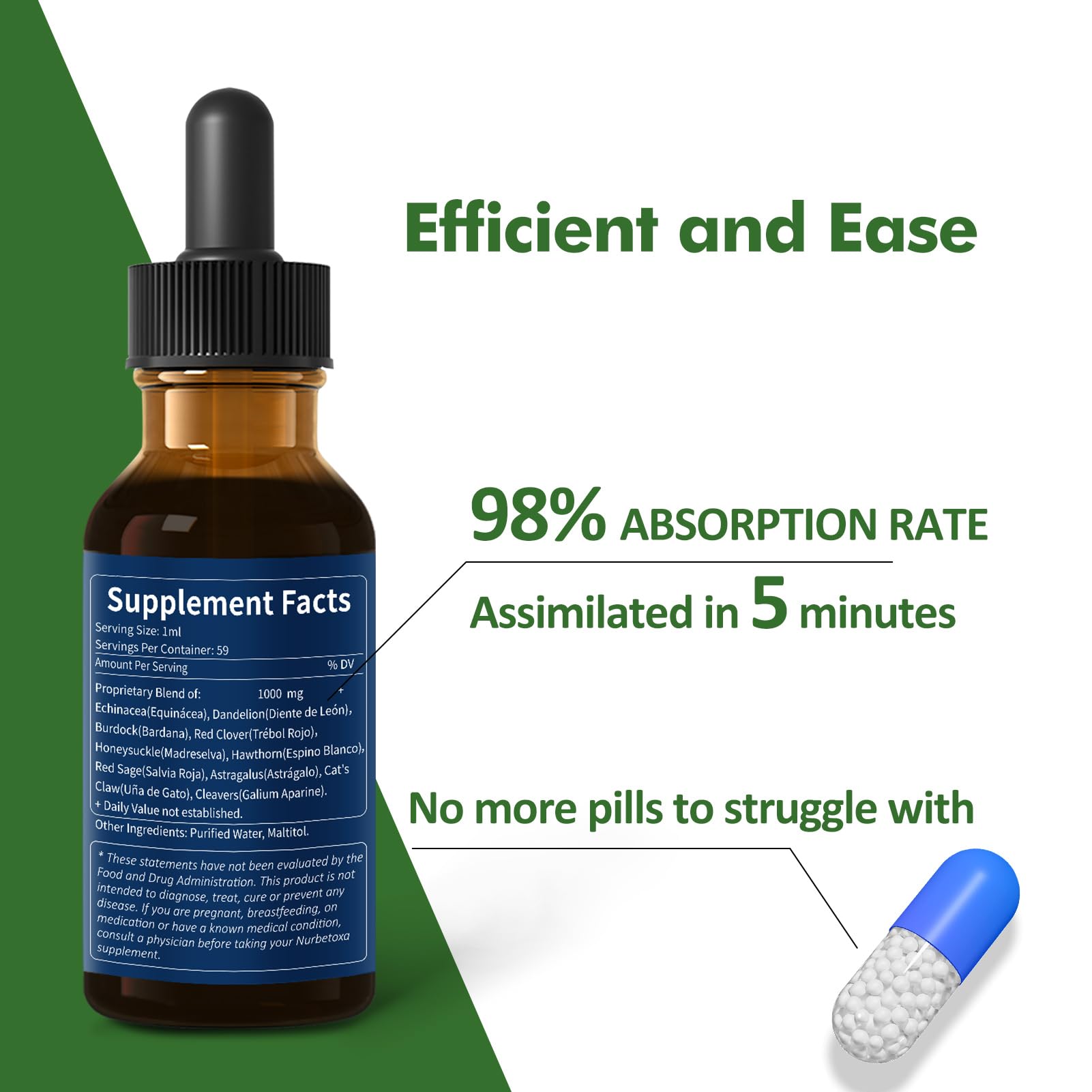 Nurbetoxa Racine de Poke gouttes en flacon, formulation naturelle et pratique.