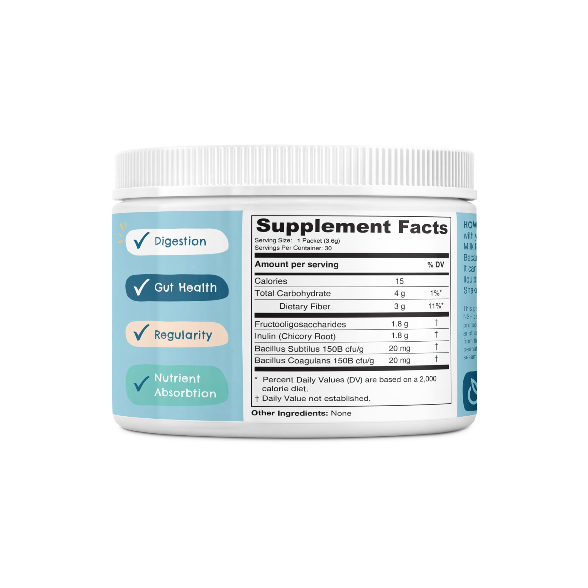 Nurished Super Pooper dosette-poudre-inodore, dosage facile pour enfants et familles.