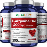 Capsules faciles à avaler NusaPure L-Arginine, formulation pure et efficace
