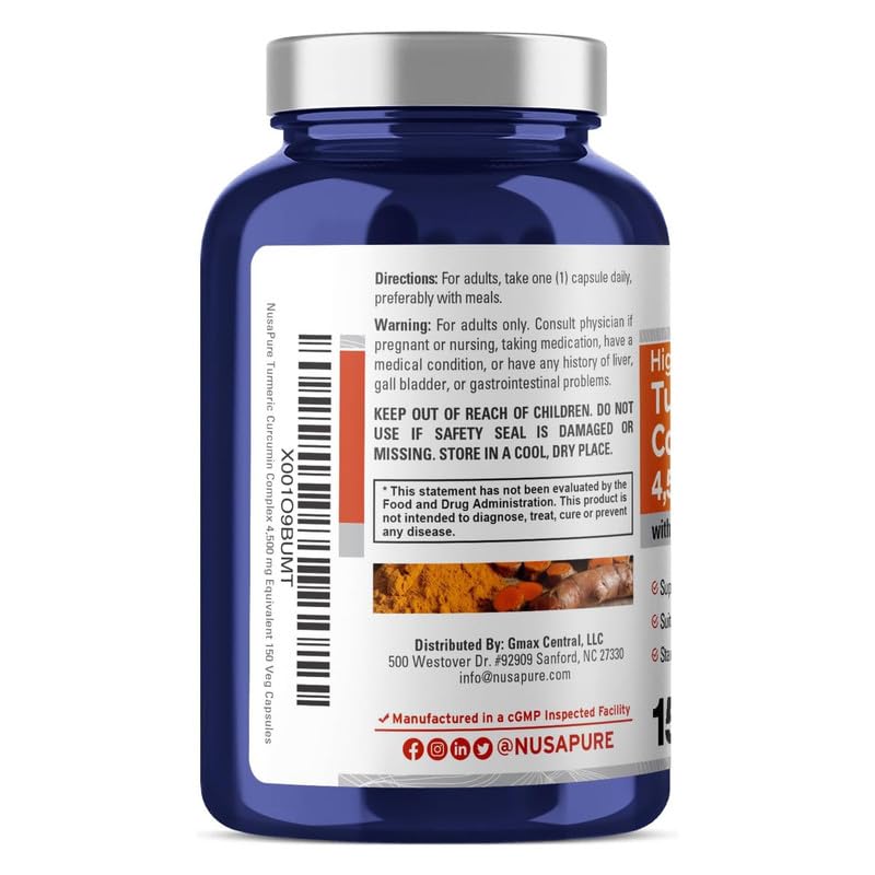 Bioperine intégrée dans NusaPure pour absorption potentiellement améliorée.