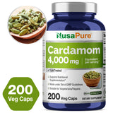 NusaPure Cardamome 4:1 extrait, étiquette claire vérifiant origine.