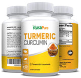 NusaPure Curcuma Curcuminoides, capsules dorees, arôme agreable et texture legere.