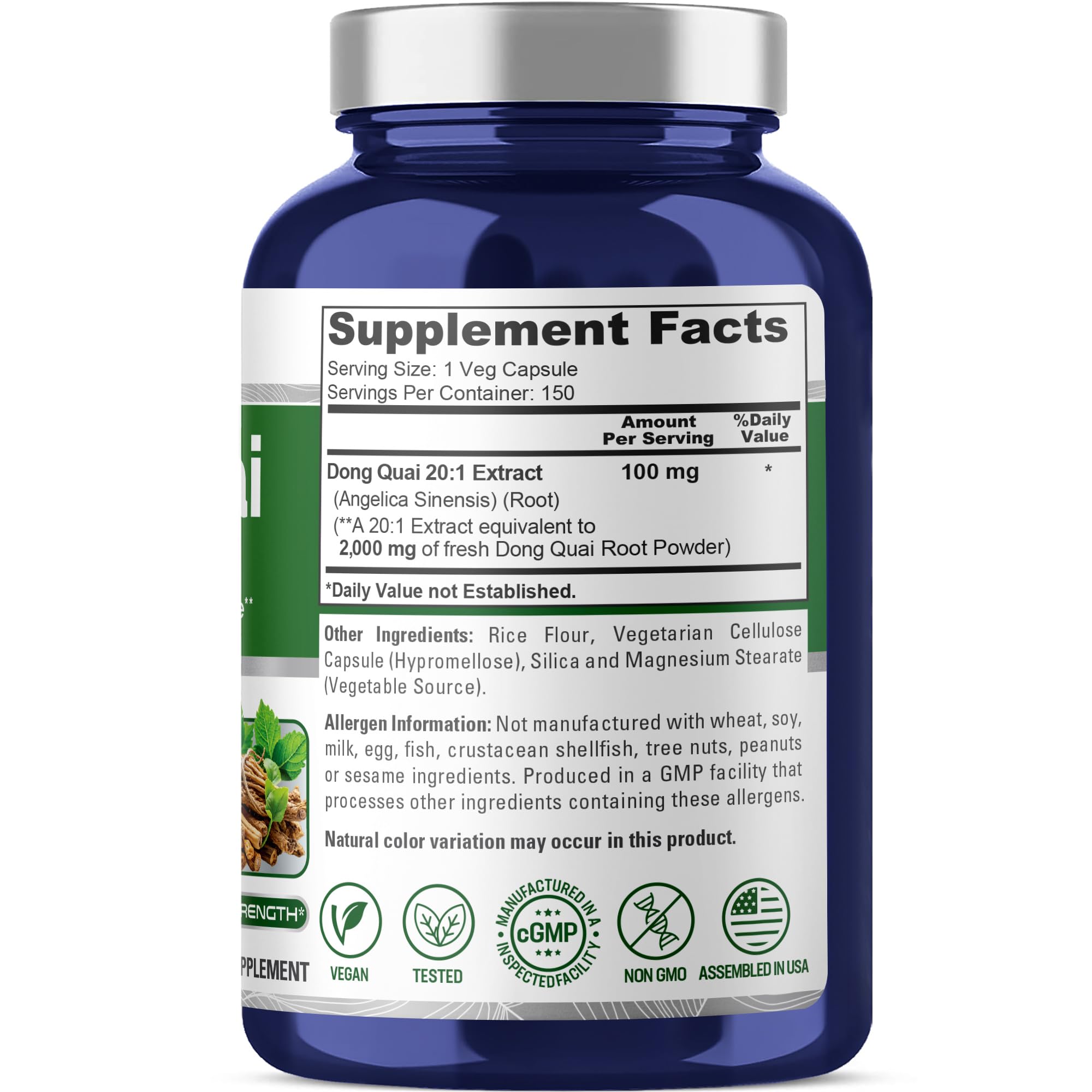 NusaPure Dong Quai : capsules visibles, pratique quotidienne et formulation 20:1