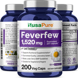 Emballage Feverfew NusaPure, soin et traçabilité de la production.