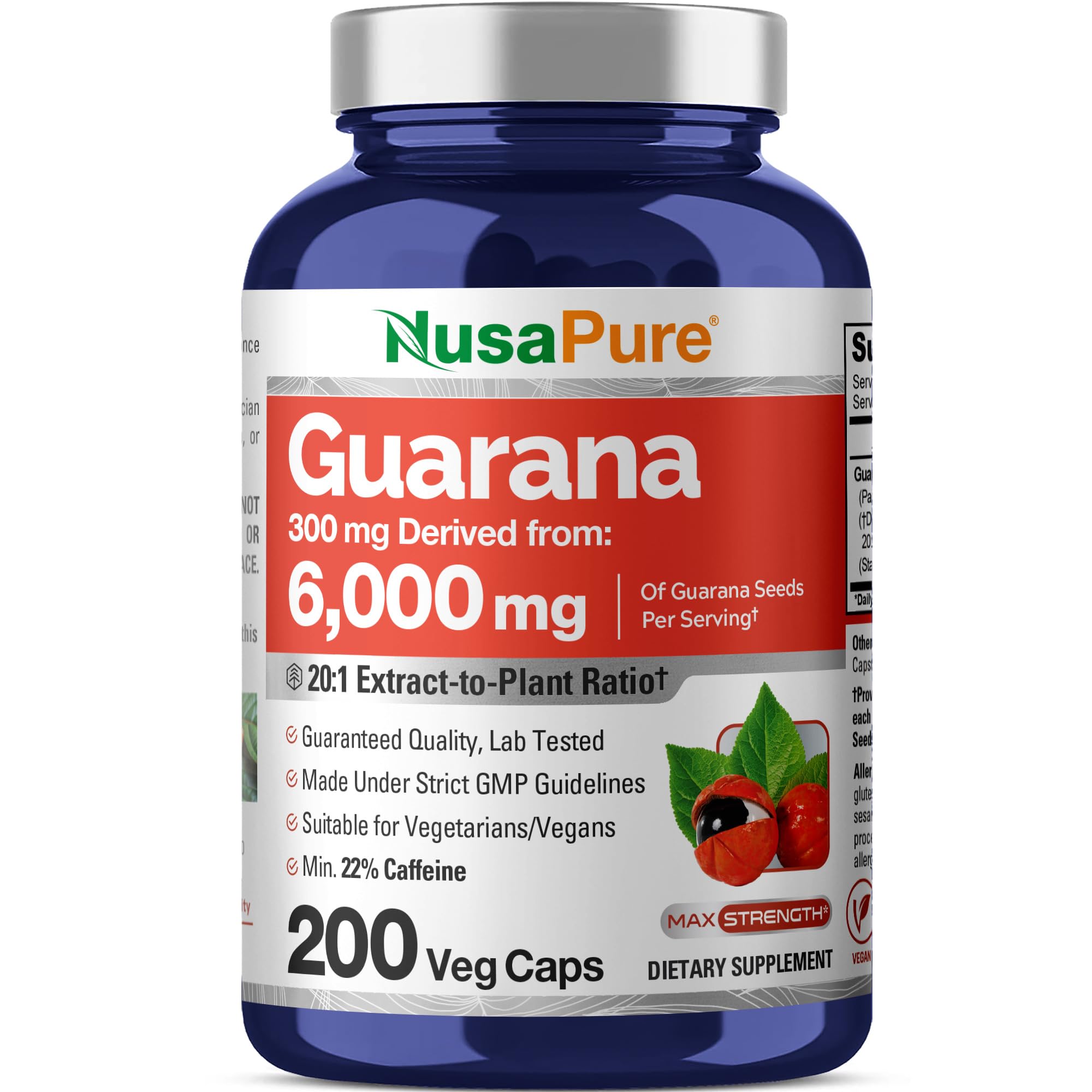 NusaPure Guarana Extrait — bouteille: énergie naturelle pour démarrer la journée.