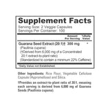 NusaPure Guarana Extrait — tableau nutrition: informations claires pour faire un choix.