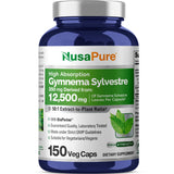 NusaPure Gymnema Sylvestre - bouteille montrant l'extrait 50:1 pour absorption élevée.