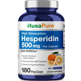 NusaPure Hesperidine bouteille 500 mg, usage quotidien.