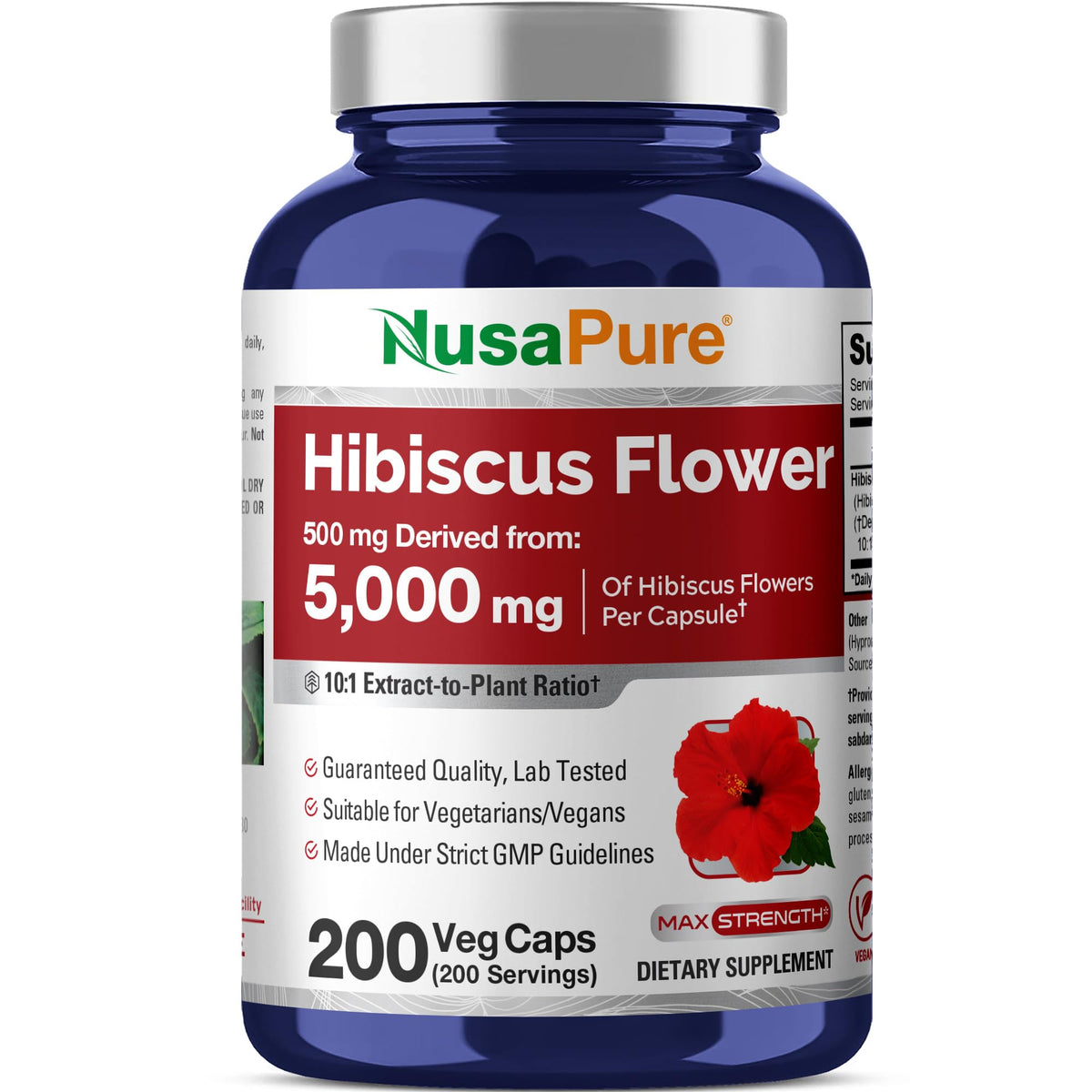 NusaPure Hibiscus Extrait 10:1 – capsule pratique pour routine quotidienne