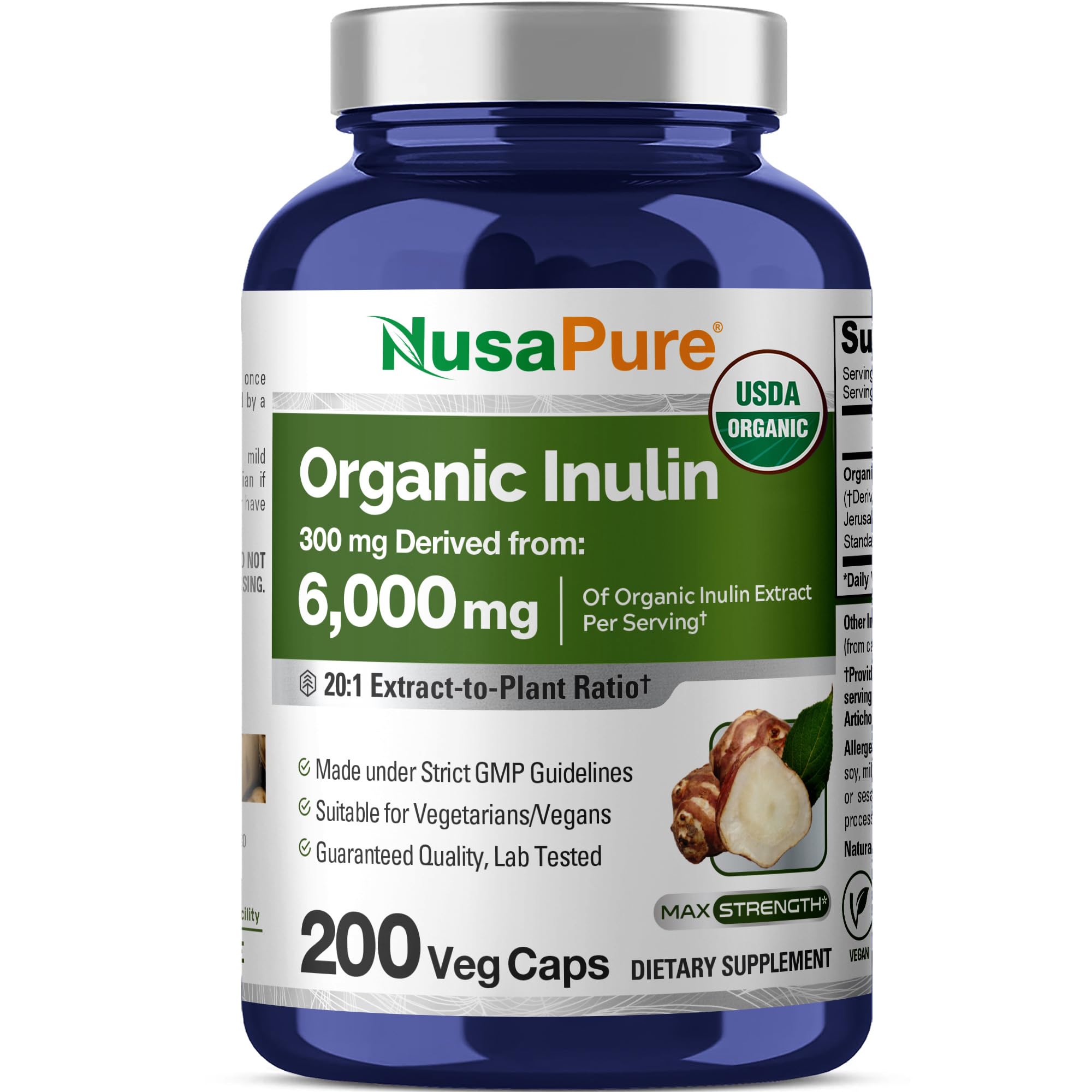 NusaPure Inuline: poudre extrait 20:1, dose pratique pour le quotidien