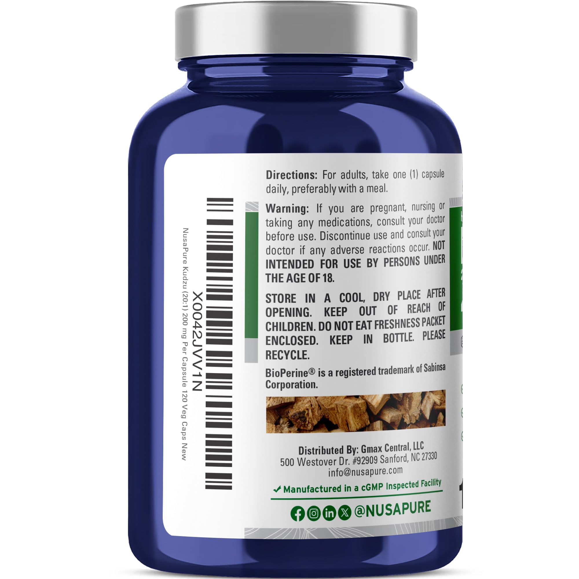 NusaPure Kudzu non-OGM, pureté et transparence des ingrédients.