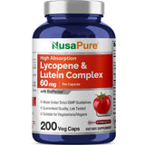 NusaPure Lycopène et Lutéine Complexe – Bouteille prête pour votre routine bien-être.
