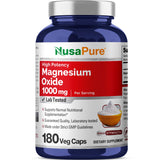 NusaPure oxyde de magnésium: bouteille et gélules faciles à prendre pour routine