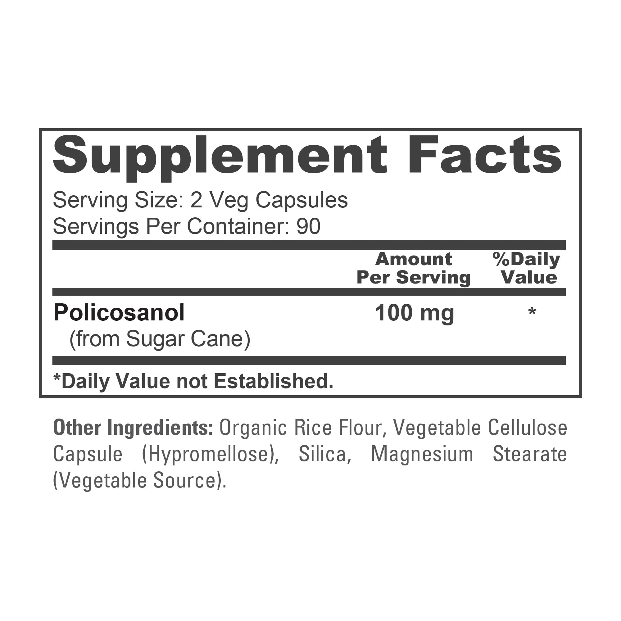 NusaPure Policosanol étiquette claire, assurance qualité et traçabilité.