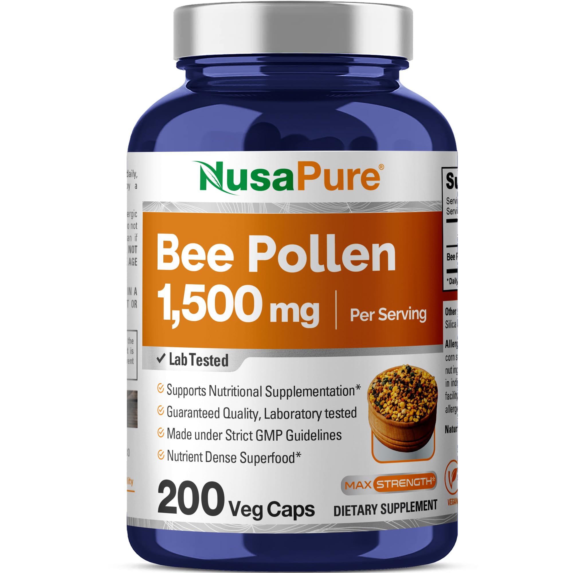NusaPure pollen abeille 1500 mg gélules pour un apport pratique