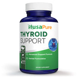 NusaPure Thyroid Support – Bouteille verse les capsules, prise facile dans la routine.