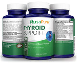 NusaPure Thyroid Support – Étiquette produit avec ingrédients naturels clairement listés.