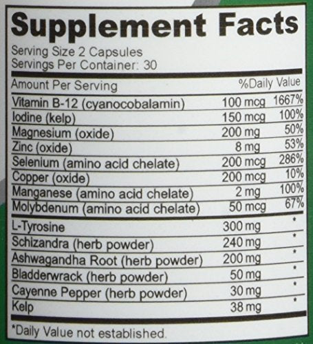 NusaPure Thyroid Support – Iode et sélénium comme nutriments clés.