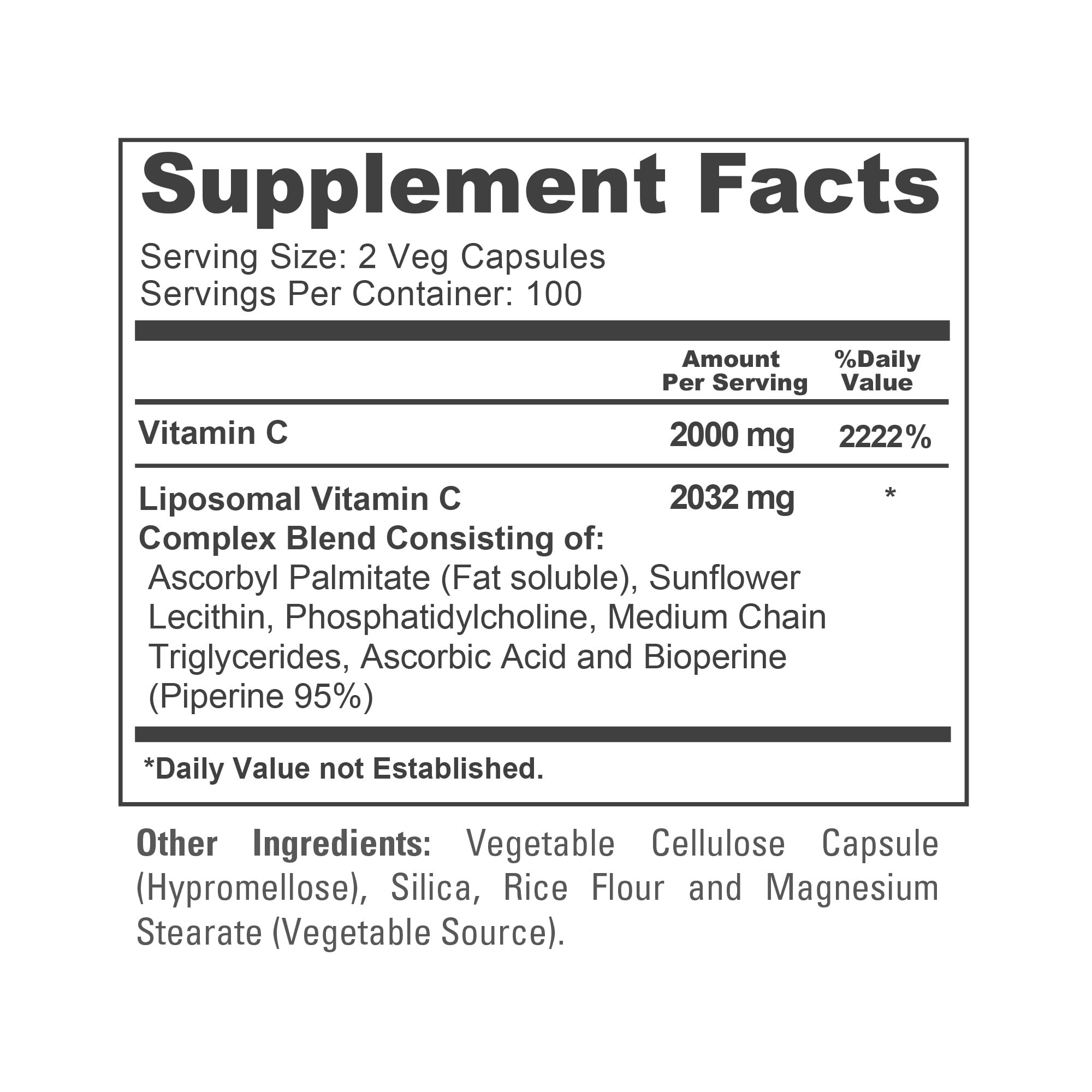 NusaPure Vitamine C liposomale, emballage montrant le flacon et les gélules.